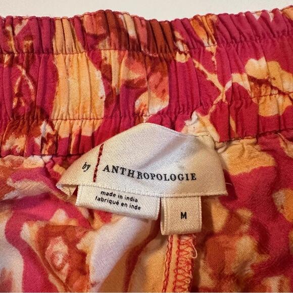 By Anthropologie Size M Pink Hawaiian Floral Boho Wide Leg Lightweight Pants - Picture 7 of 10